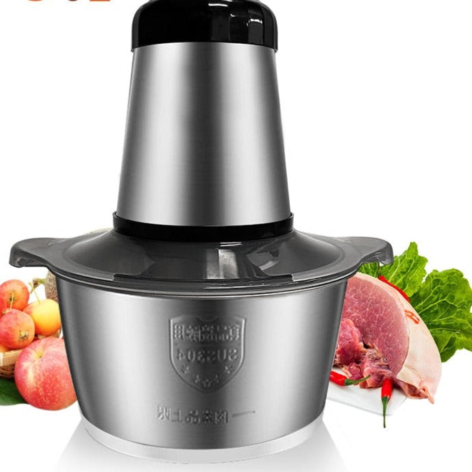 VOA 2 Speeds Electric Chopper Stainless Steel Meat Grinder Mincer Food Processor Slicer 2LCapacity Baby Supplement Machine